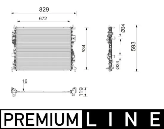 Kühler, Motorkühlung MAHLE CR 2824 000P Bild Kühler, Motorkühlung MAHLE CR 2824 000P