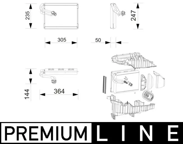 Verdampfer, Klimaanlage MAHLE AE 271 000P