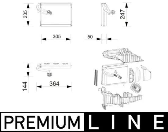 Verdampfer, Klimaanlage MAHLE AE 271 000P Bild Verdampfer, Klimaanlage MAHLE AE 271 000P