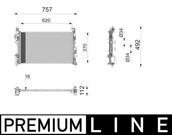 Kühler, Motorkühlung MAHLE CR 2828 000P