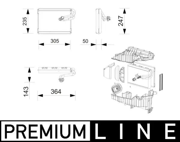Verdampfer, Klimaanlage MAHLE AE 269 000P