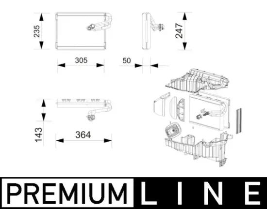 Verdampfer, Klimaanlage MAHLE AE 269 000P Bild Verdampfer, Klimaanlage MAHLE AE 269 000P