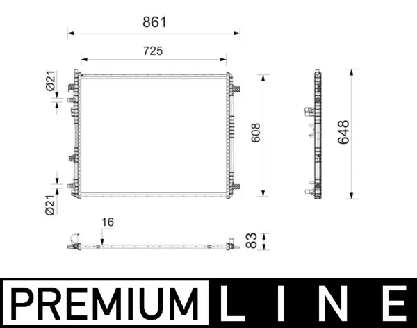 Kühler, Motorkühlung MAHLE CR 2841 000P