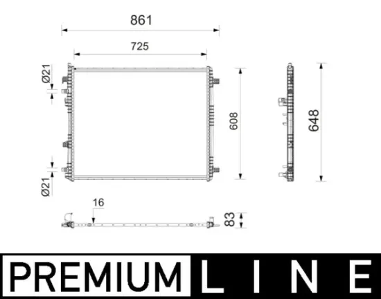 Kühler, Motorkühlung MAHLE CR 2841 000P Bild Kühler, Motorkühlung MAHLE CR 2841 000P