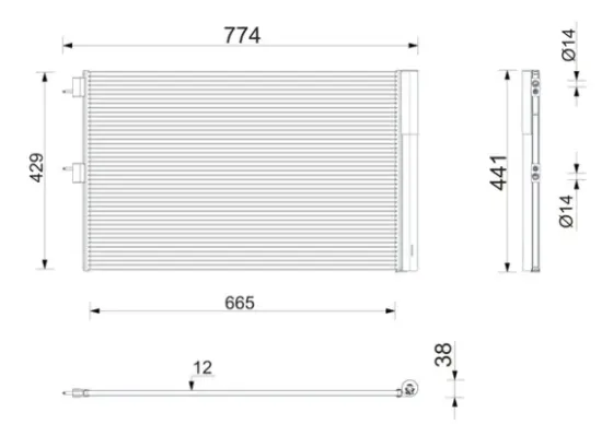 Kondensator, Klimaanlage MAHLE AC 911 000P Bild Kondensator, Klimaanlage MAHLE AC 911 000P