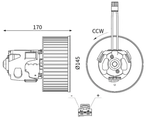 Innenraumgebläse 12 V MAHLE AB 150 000S Bild Innenraumgebläse 12 V MAHLE AB 150 000S