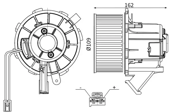 Innenraumgebläse 12 V MAHLE AB 183 000S