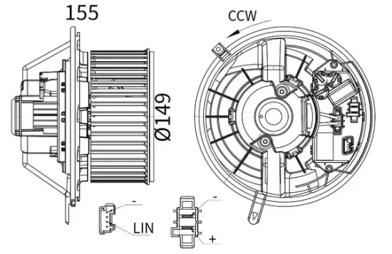 Innenraumgebläse 12 V MAHLE AB 433 000S Bild Innenraumgebläse 12 V MAHLE AB 433 000S