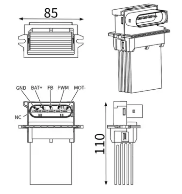 Regler, Innenraumgebläse MAHLE ABR 179 000S Bild Regler, Innenraumgebläse MAHLE ABR 179 000S