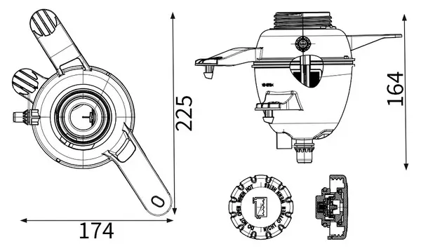 Ausgleichsbehälter, Kühlmittel MAHLE CRT 303 000S