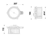 Innenraumgebläse 12 V MAHLE AB 491 000P