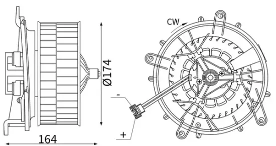Innenraumgebläse 12 V MAHLE AB 56 000S Bild Innenraumgebläse 12 V MAHLE AB 56 000S
