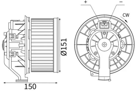 Innenraumgebläse 12 V MAHLE AB 238 000S Bild Innenraumgebläse 12 V MAHLE AB 238 000S
