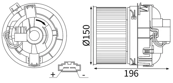 Innenraumgebläse 12 V MAHLE AB 449 000S