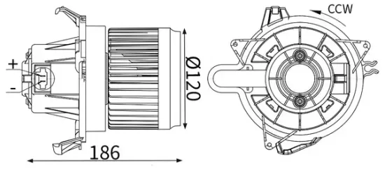 Innenraumgebläse 12 V MAHLE AB 452 000S Bild Innenraumgebläse 12 V MAHLE AB 452 000S