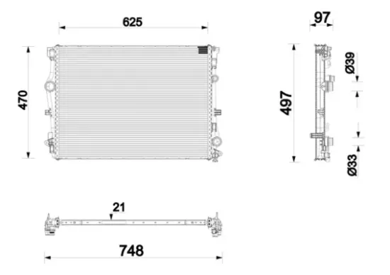 Kühler, Motorkühlung MAHLE CR 2874 000P Bild Kühler, Motorkühlung MAHLE CR 2874 000P
