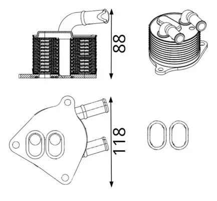 Ölkühler, Automatikgetriebe MAHLE CLC 422 000S Bild Ölkühler, Automatikgetriebe MAHLE CLC 422 000S