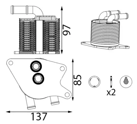 Ölkühler, Automatikgetriebe MAHLE CLC 429 000S
