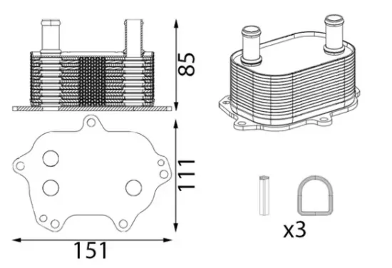 Ölkühler, Motoröl MAHLE CLC 430 000S Bild Ölkühler, Motoröl MAHLE CLC 430 000S