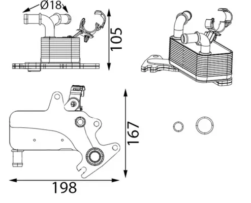 Ölkühler, Automatikgetriebe MAHLE CLC 442 000S Bild Ölkühler, Automatikgetriebe MAHLE CLC 442 000S