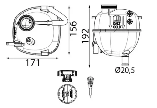 Ausgleichsbehälter, Kühlmittel MAHLE CRT 162 000S Bild Ausgleichsbehälter, Kühlmittel MAHLE CRT 162 000S