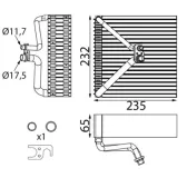 Verdampfer, Klimaanlage MAHLE AE 288 000S