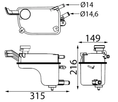 Ausgleichsbehälter, Kühlmittel MAHLE CRT 330 000S Bild Ausgleichsbehälter, Kühlmittel MAHLE CRT 330 000S