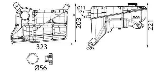 Ausgleichsbehälter, Kühlmittel MAHLE CRT 355 000S