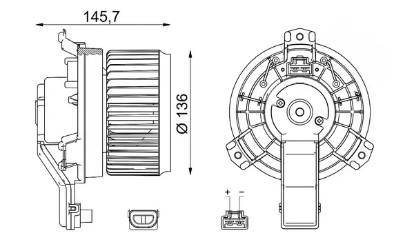 Innenraumgebläse 12 V MAHLE AB 486 000S