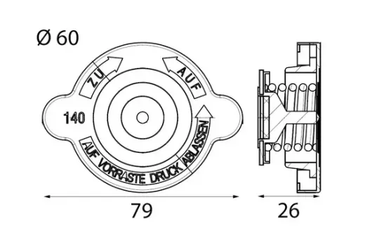 Verschlussdeckel, Kühlmittelbehälter MAHLE CRTC 14 000S Bild Verschlussdeckel, Kühlmittelbehälter MAHLE CRTC 14 000S