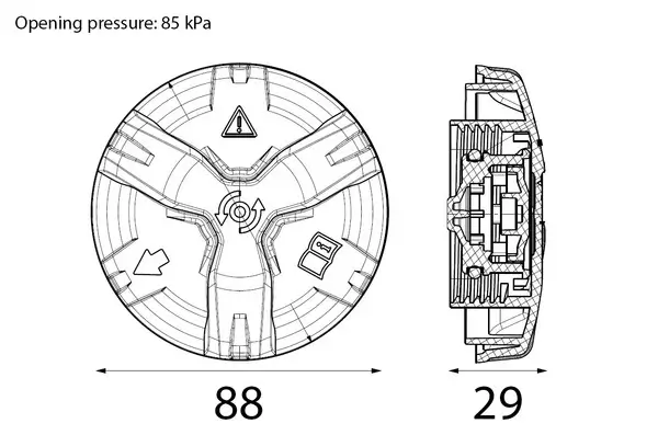 Verschlussdeckel, Kühlmittelbehälter MAHLE CRTC 17 000S