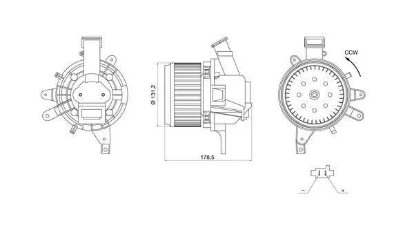 Innenraumgebläse 12 V MAHLE AB 492 000S
