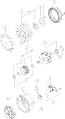 Generator 14 V MAHLE MG 482