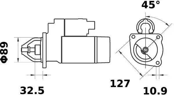 Starter 12 V 2,8 kW MAHLE MS 347 Bild Starter 12 V 2,8 kW MAHLE MS 347