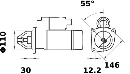 Starter 12 V 3,2 kW MAHLE MS 207 Bild Starter 12 V 3,2 kW MAHLE MS 207