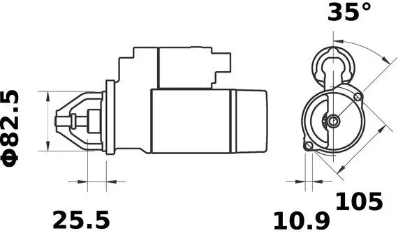 Starter 12 V 2,6 kW MAHLE MS 27 Bild Starter 12 V 2,6 kW MAHLE MS 27