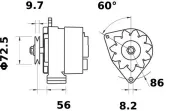 Generator 14 V MAHLE MG 628