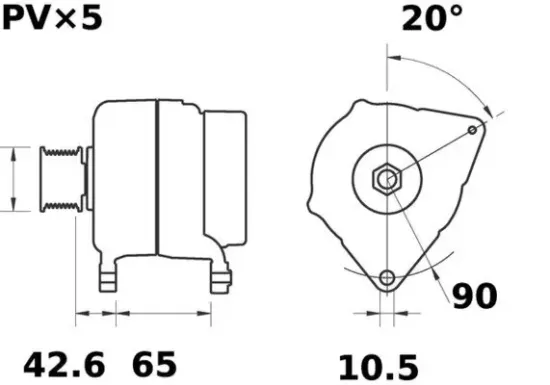 Generator 14 V MAHLE MG 256 Bild Generator 14 V MAHLE MG 256