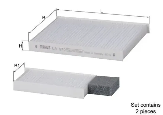 Filter, Innenraumluft MAHLE LA 570/S Bild Filter, Innenraumluft MAHLE LA 570/S