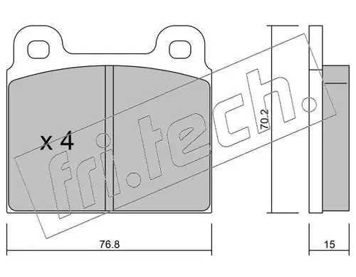 Bremsbelagsatz, Scheibenbremse Vorderachse fri.tech. 080.1 Bild Bremsbelagsatz, Scheibenbremse Vorderachse fri.tech. 080.1