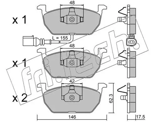 Bremsbelagsatz, Scheibenbremse Vorderachse fri.tech. 1052.0 Bild Bremsbelagsatz, Scheibenbremse Vorderachse fri.tech. 1052.0