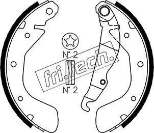 Bremsbackensatz Hinterachse fri.tech. 1073.167 Bild Bremsbackensatz Hinterachse fri.tech. 1073.167