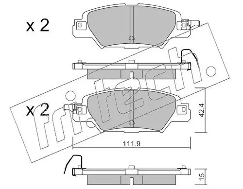 Bremsbelagsatz, Scheibenbremse Hinterachse fri.tech. 1158.0 Bild Bremsbelagsatz, Scheibenbremse Hinterachse fri.tech. 1158.0