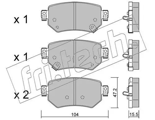 Bremsbelagsatz, Scheibenbremse Hinterachse fri.tech. 1159.0 Bild Bremsbelagsatz, Scheibenbremse Hinterachse fri.tech. 1159.0