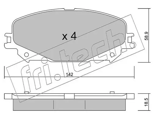 Bremsbelagsatz, Scheibenbremse Vorderachse fri.tech. 1176.0 Bild Bremsbelagsatz, Scheibenbremse Vorderachse fri.tech. 1176.0