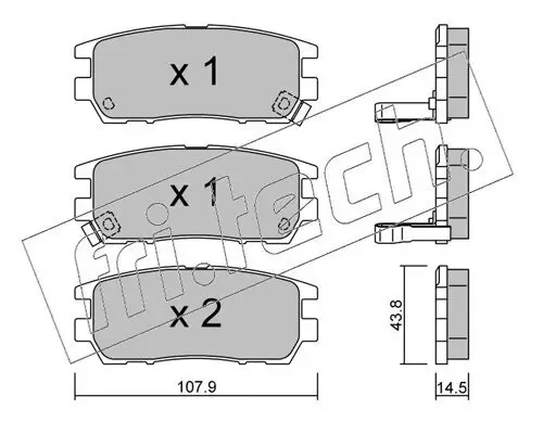 Bremsbelagsatz, Scheibenbremse Hinterachse fri.tech. 154.0 Bild Bremsbelagsatz, Scheibenbremse Hinterachse fri.tech. 154.0