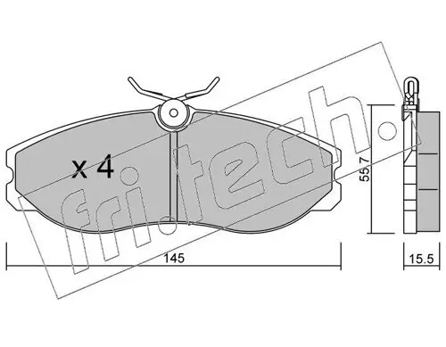 Bremsbelagsatz, Scheibenbremse Vorderachse fri.tech. 206.0 Bild Bremsbelagsatz, Scheibenbremse Vorderachse fri.tech. 206.0