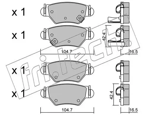 Bremsbelagsatz, Scheibenbremse Hinterachse fri.tech. 268.0 Bild Bremsbelagsatz, Scheibenbremse Hinterachse fri.tech. 268.0