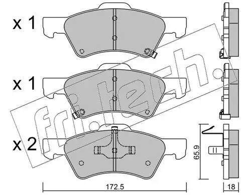Bremsbelagsatz, Scheibenbremse Vorderachse fri.tech. 639.0 Bild Bremsbelagsatz, Scheibenbremse Vorderachse fri.tech. 639.0
