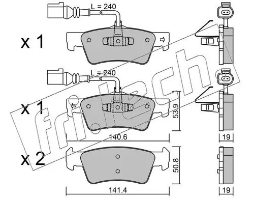 Bremsbelagsatz, Scheibenbremse Hinterachse fri.tech. 677.0 Bild Bremsbelagsatz, Scheibenbremse Hinterachse fri.tech. 677.0
